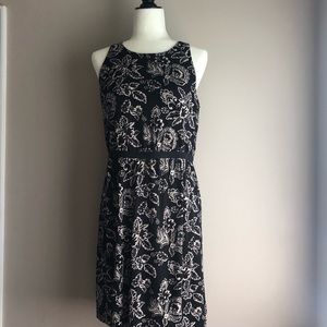 Loft outlet black and cream dress